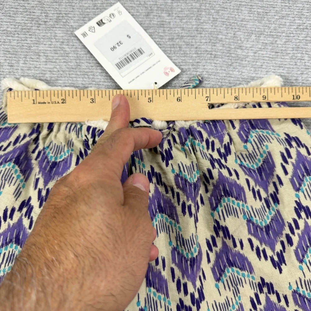Zara Kids Purple Ikat Print Wide Leg Pants Size 11-12 MSRP $32